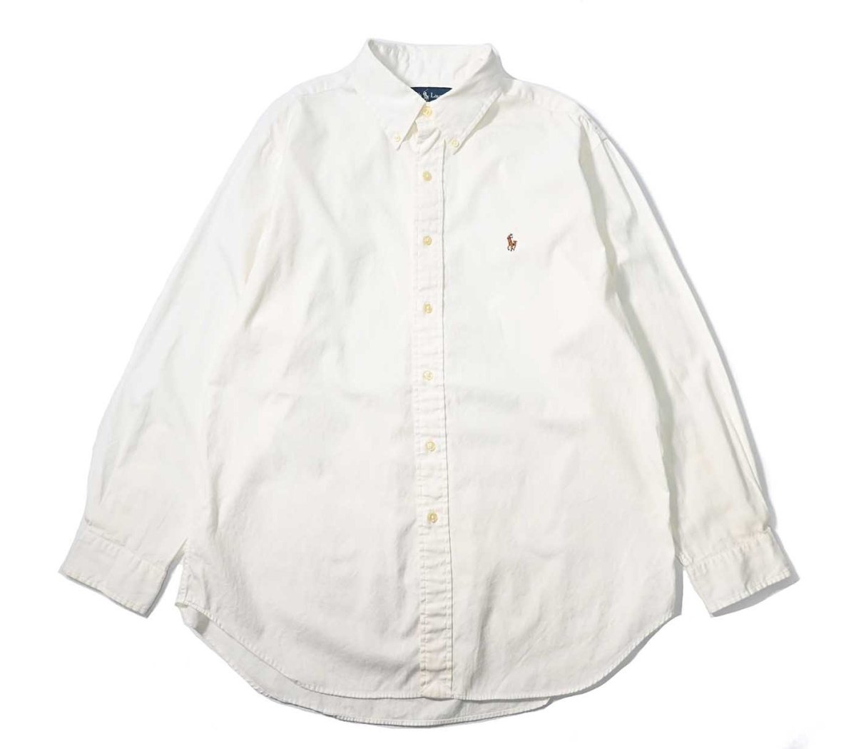 画像1: 90s Used Ralph Lauren B/D Broad Shirt "Classic Fit" White (1)
