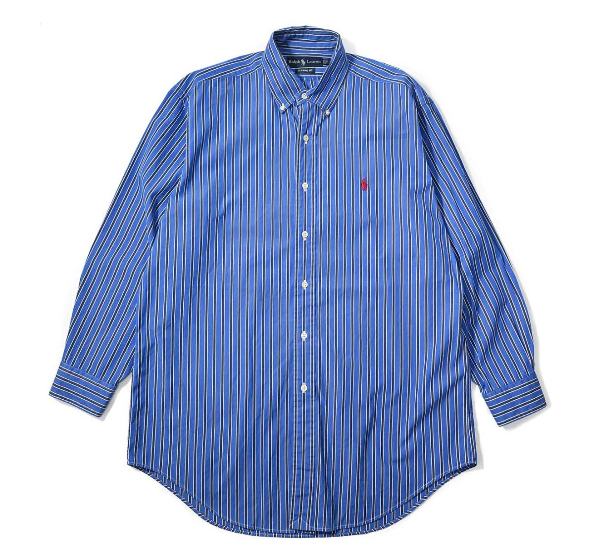 画像1: 90s Used Ralph Lauren Stripe B/D Shirt "Classic Fit" (1)