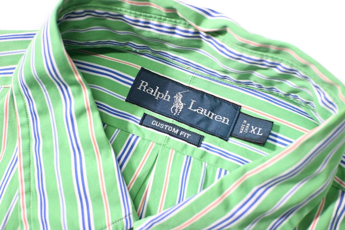 画像4: 90s Used Ralph Lauren Stripe B/D Shirt "Custom Fit" (4)
