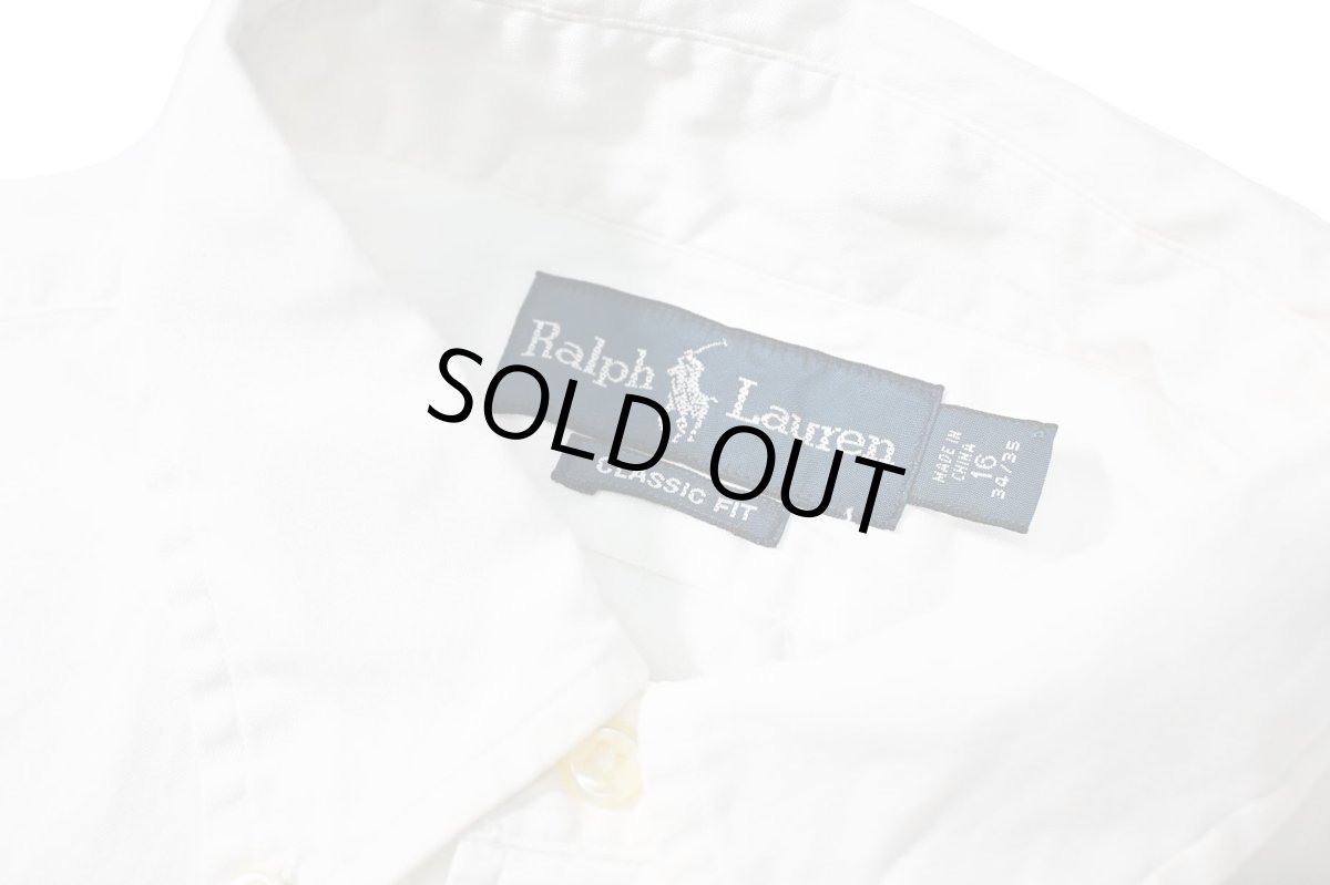 画像4: 90s Used Ralph Lauren B/D Broad Shirt "Classic Fit" White (4)