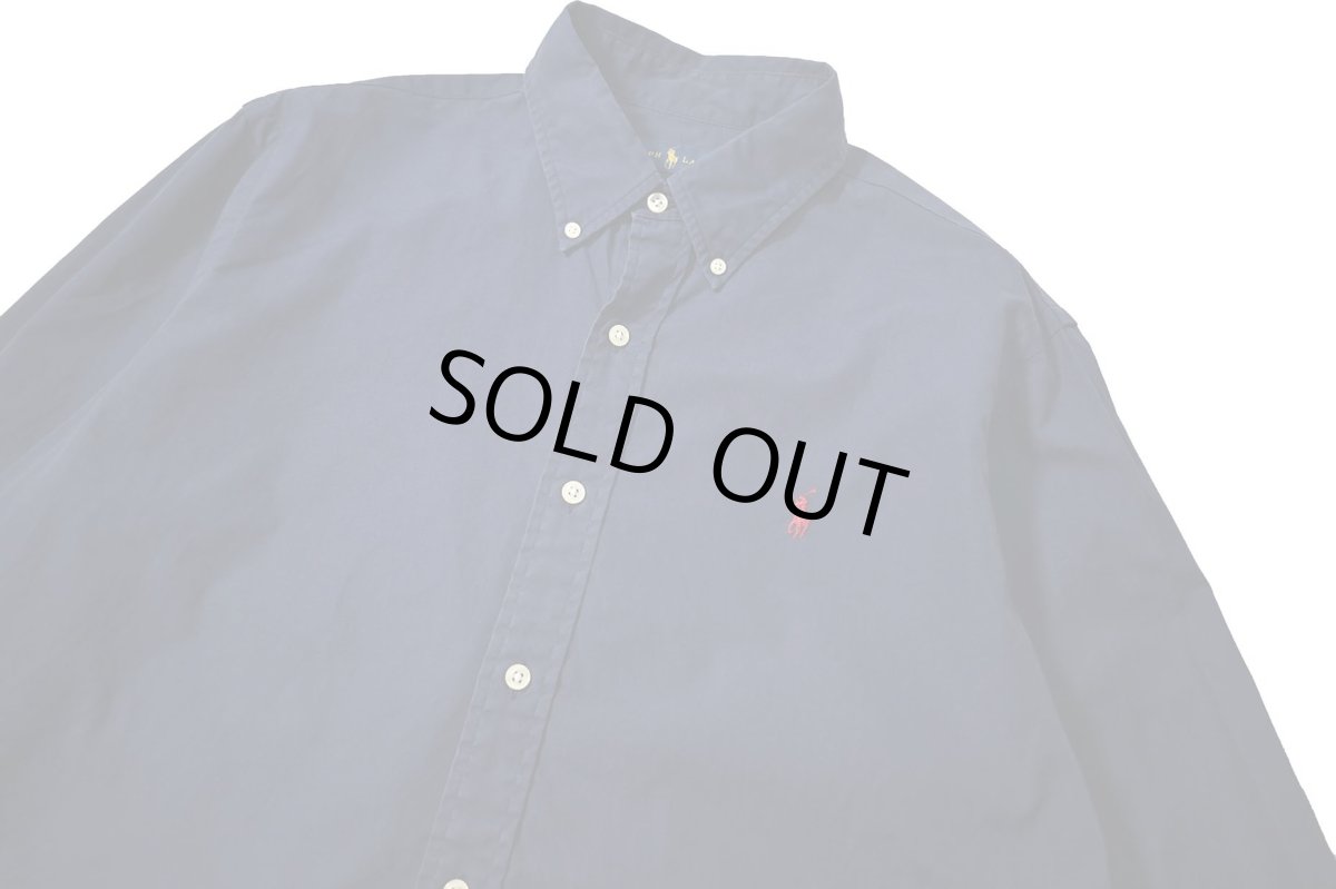 画像2: Used Ralph Lauren B/D Broad Shirt Navy (2)