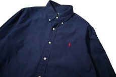 画像2: Used Ralph Lauren B/D Broad Shirt Navy (2)