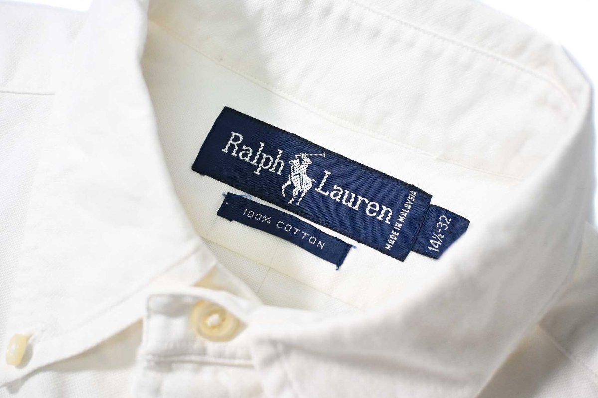 画像4: 90s Used Ralph Lauren B/D Oxford Shirt White (4)