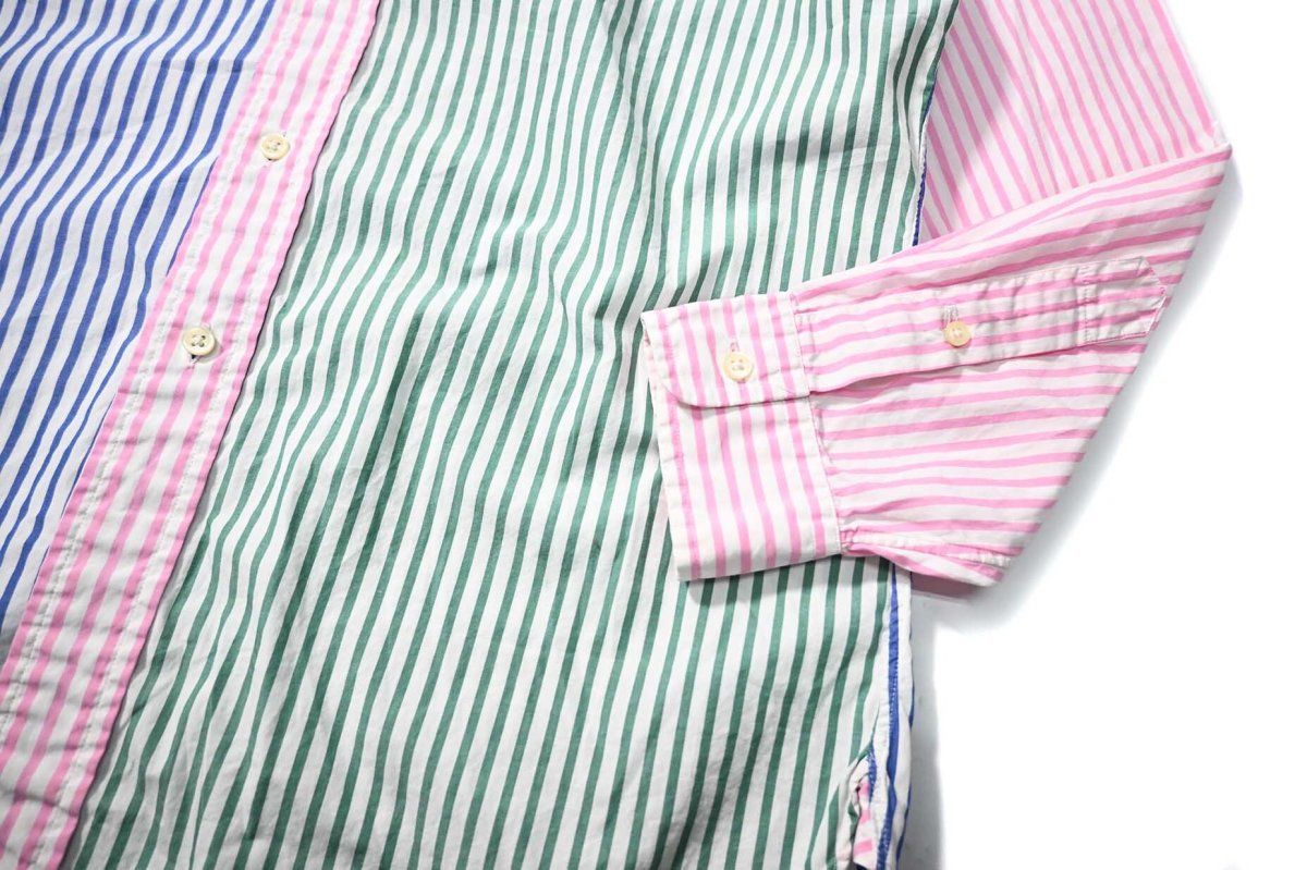 画像3: 90s Used Ralph Lauren Crazy Pattern Stripe B/D Shirt "Classic Fit" (3)