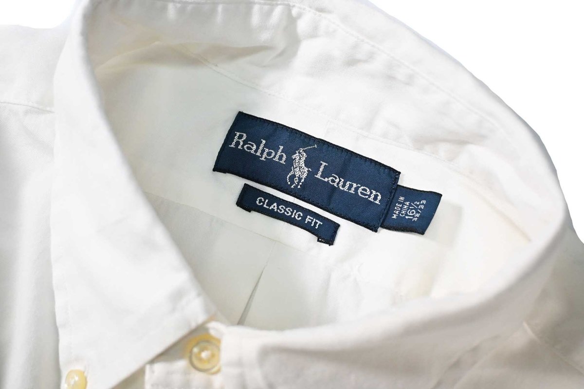 画像4: 90s Used Ralph Lauren B/D Broad Shirt "Classic Fit" White (4)