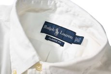 画像4: 90s Used Ralph Lauren B/D Broad Shirt "Classic Fit" White (4)