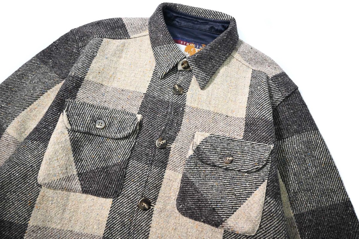 画像2: 90s Used Structure Gear Wool Shirt Jacket (2)
