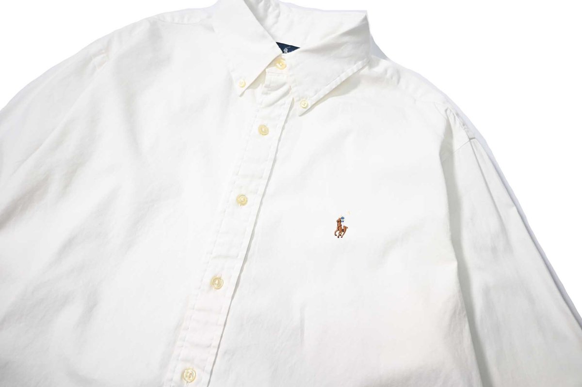 画像2: 90s Used Ralph Lauren B/D Broad Shirt "Classic Fit" White (2)
