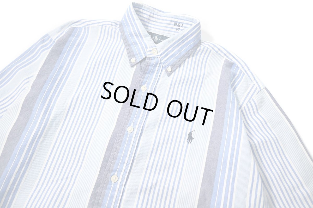 画像2: 90s Used Ralph Lauren Crazy Pattern Stripe B/D Shirt "Classic Fit" (2)