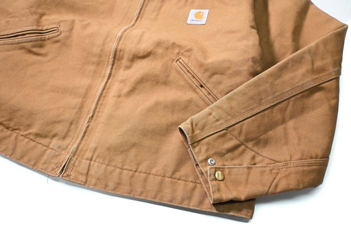 画像4: 00s Used Carhartt Blanket Lined Duck Detroit Jacket Brown made in USA (4)