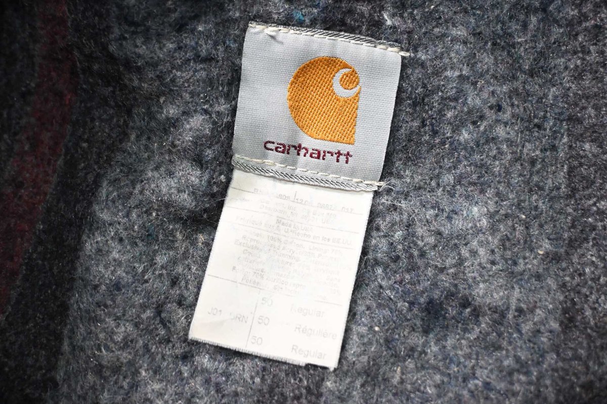 画像6: 00s Used Carhartt Blanket Lined Duck Detroit Jacket Brown made in USA (6)
