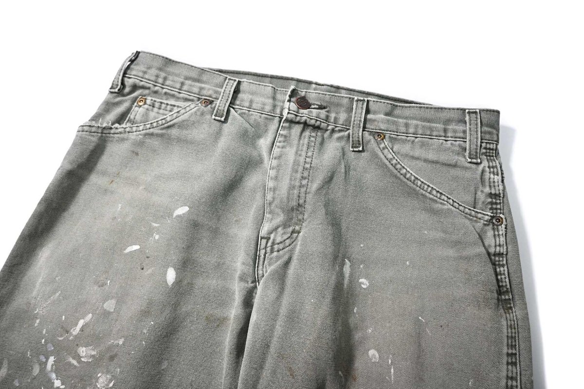 画像2: 00s Used Dickies Duck Carpenter Pants Moss (2)