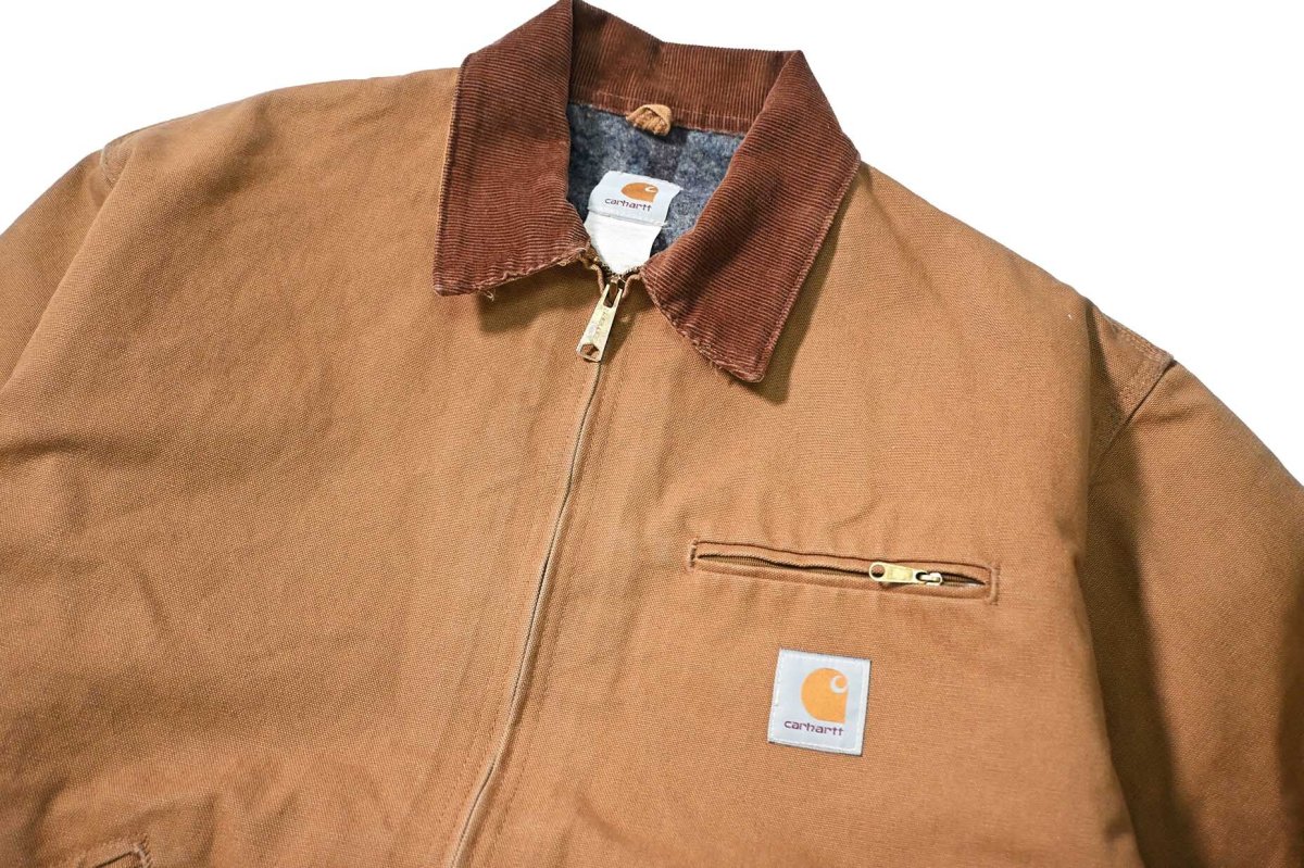 画像3: 00s Used Carhartt Blanket Lined Duck Detroit Jacket Brown made in USA (3)