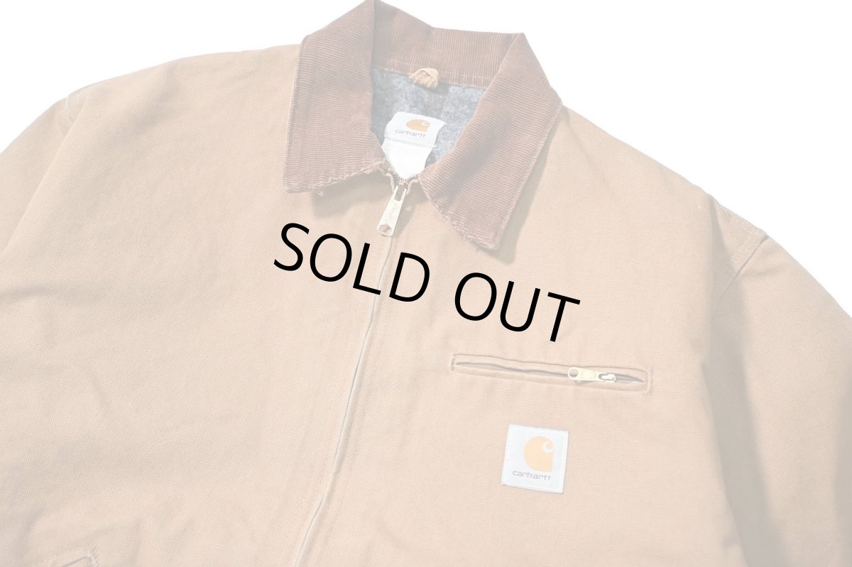 画像3: 00s Used Carhartt Blanket Lined Duck Detroit Jacket Brown made in USA (3)