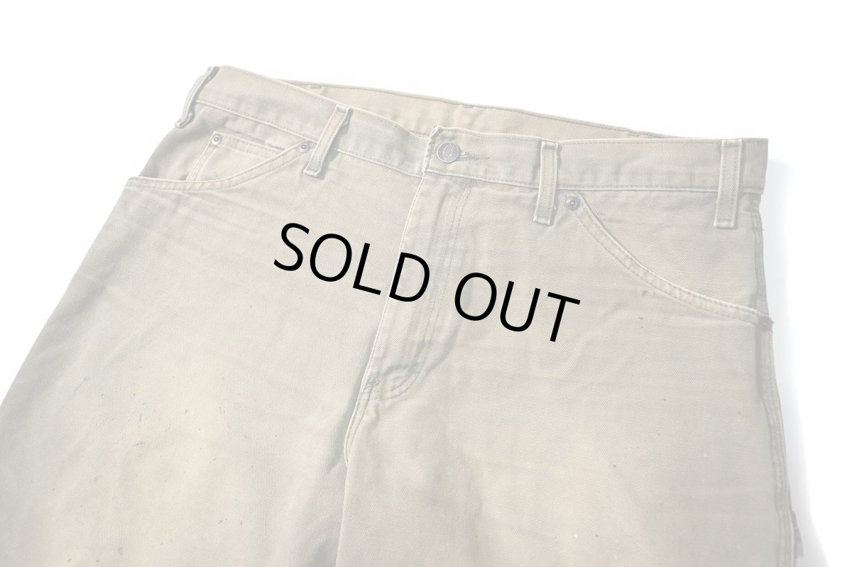 画像2: 00s Used Dickies Duck Carpenter Pants Moss (2)