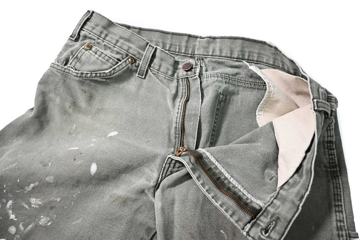 画像6: 00s Used Dickies Duck Carpenter Pants Moss (6)