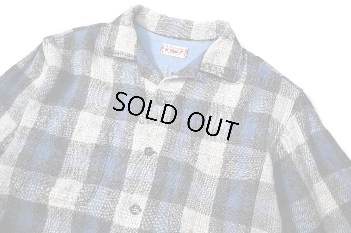 画像2: 60s Used McGregor Wool Open Collar Shirt made in USA (2)