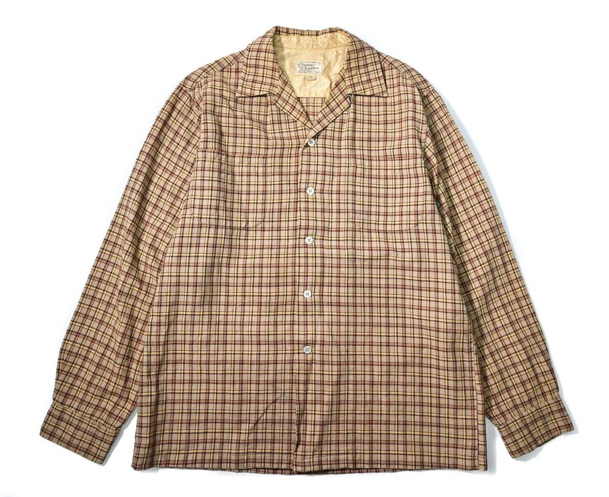 画像1: 50-60s Used Chippewa Woolen Mills Wool Open Collar Shirt (1)