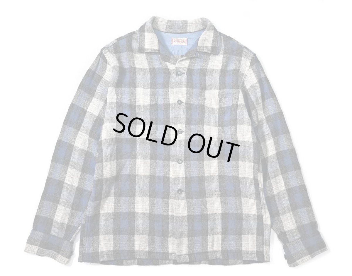 画像1: 60s Used McGregor Wool Open Collar Shirt made in USA (1)