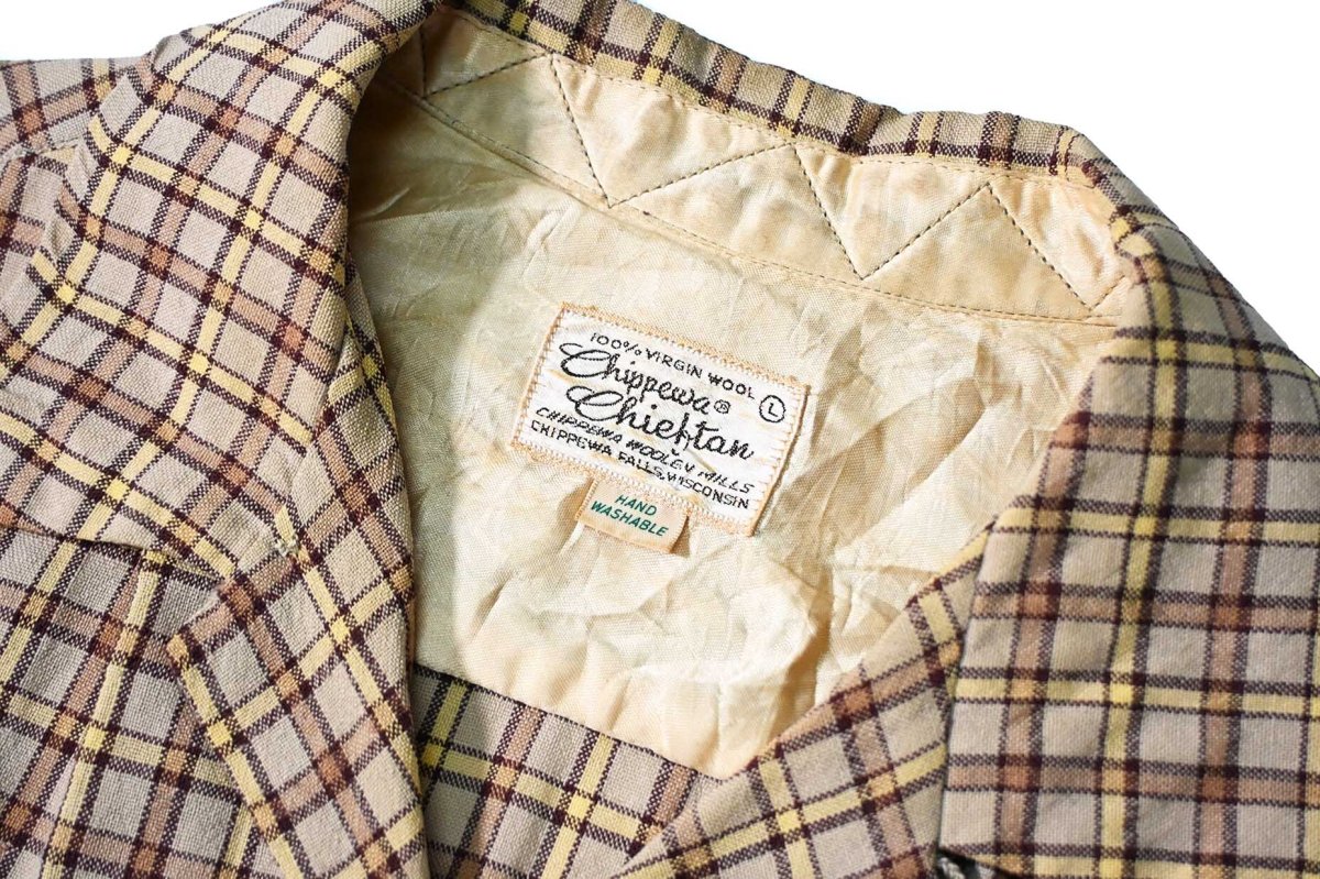 画像4: 50-60s Used Chippewa Woolen Mills Wool Open Collar Shirt (4)