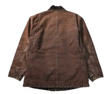画像2: 10' Used Carhartt Blanket Lined Michigan Chore Coat Dark Brown (2)