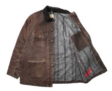 画像5: 10' Used Carhartt Blanket Lined Michigan Chore Coat Dark Brown (5)