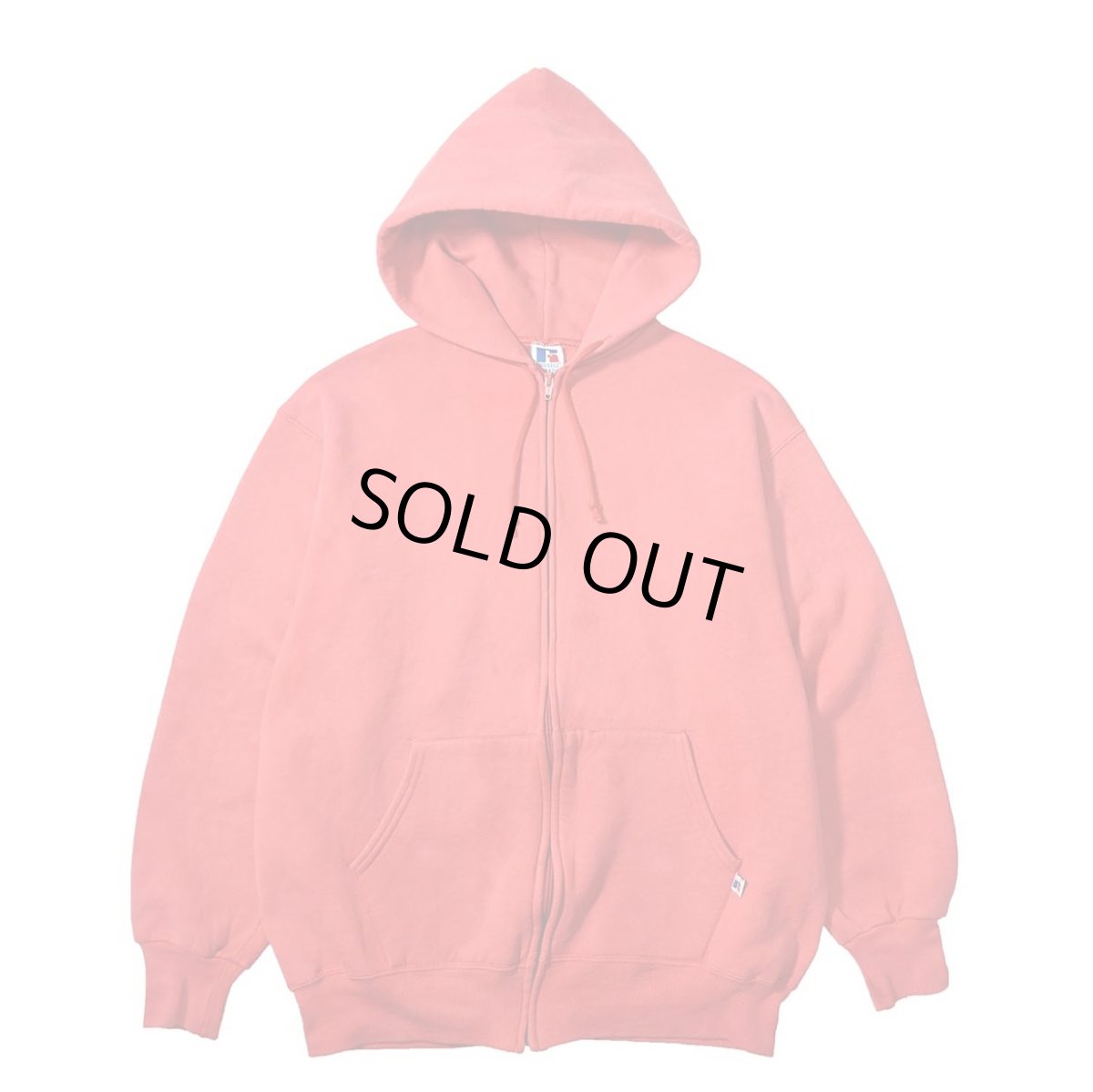 画像1: 90s Used Russell Athletic Blank Zip Sweat Hoodie Red made in USA (1)