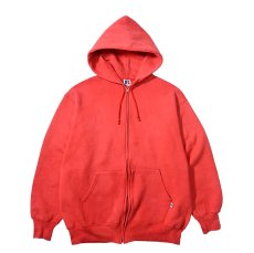 画像1: 90s Used Russell Athletic Blank Zip Sweat Hoodie Red made in USA (1)