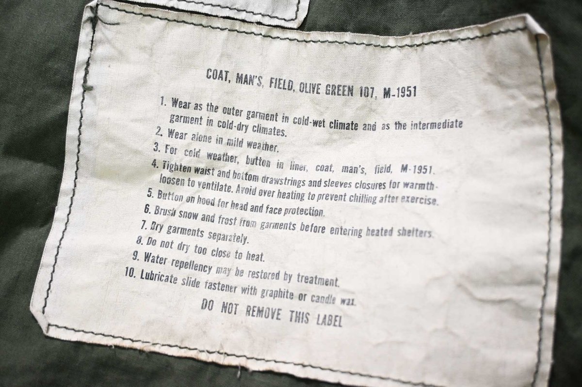 画像9: 64' Used Us Military M-51 Field Jacket Aluminum Zipper (9)