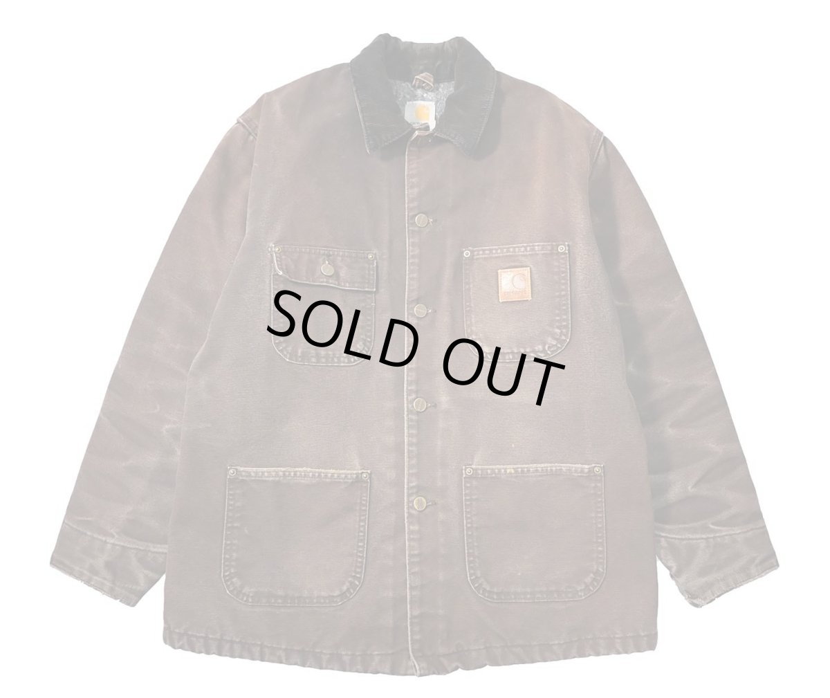 画像1: 10' Used Carhartt Blanket Lined Michigan Chore Coat Dark Brown (1)