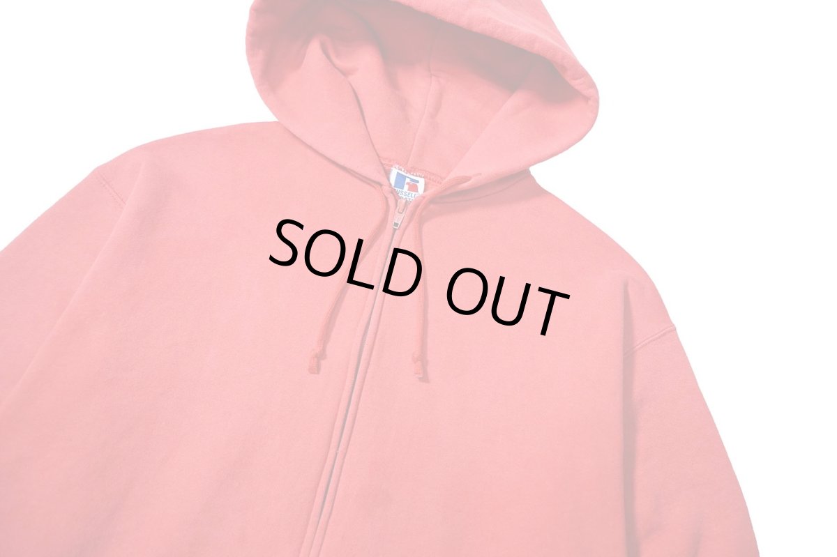 画像2: 90s Used Russell Athletic Blank Zip Sweat Hoodie Red made in USA (2)