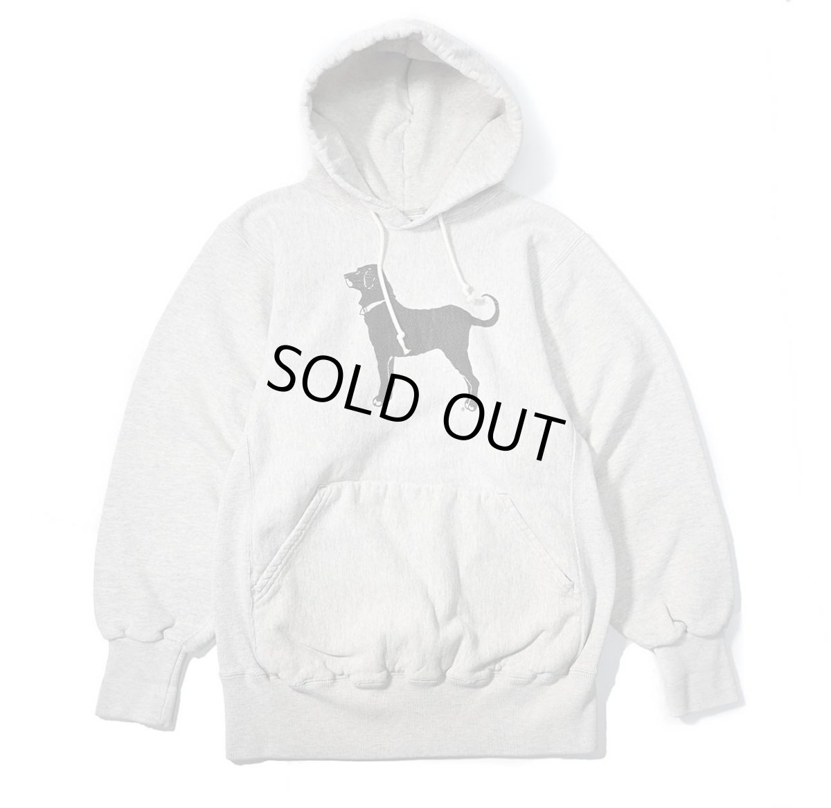 画像1: Used The Black Dog Sweat Hoodie Ash made in USA (1)