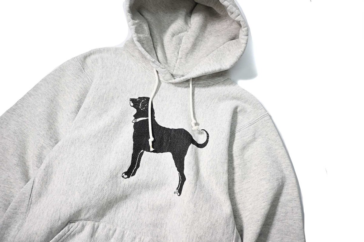 画像2: Used The Black Dog Sweat Hoodie Ash made in USA (2)