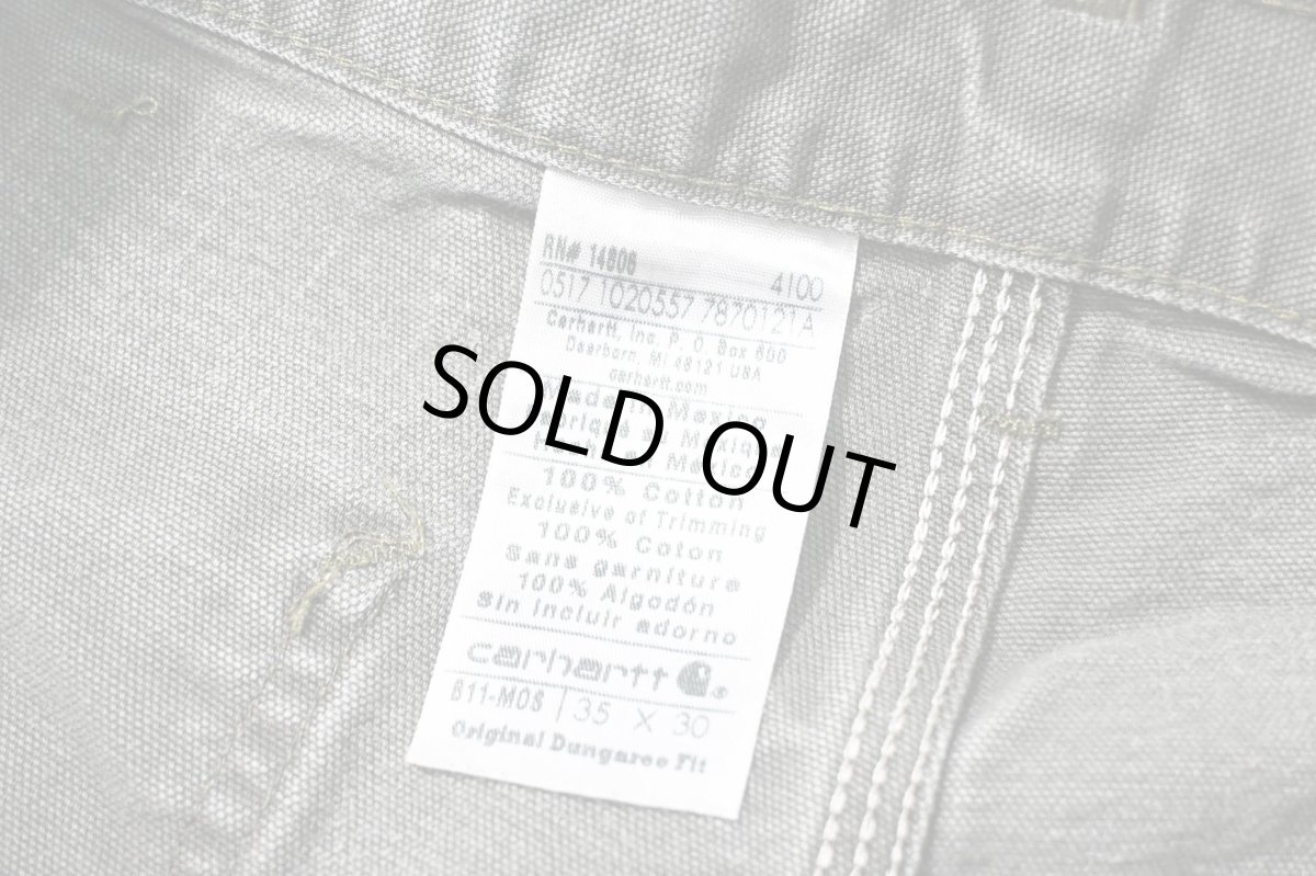 画像6: 17' Used Carhartt Duck Carpenter Pants Moss カーハート (6)