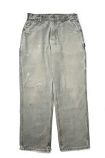 画像1: 17' Used Carhartt Duck Carpenter Pants Moss カーハート (1)