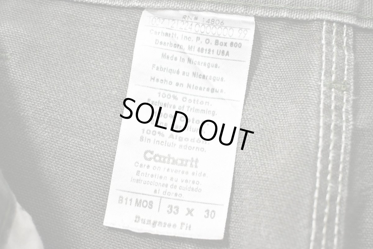 画像6: 07' Used Carhartt Duck Carpenter Pants Moss カーハート (6)
