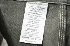 画像6: 07' Used Carhartt Duck Carpenter Pants Moss カーハート (6)