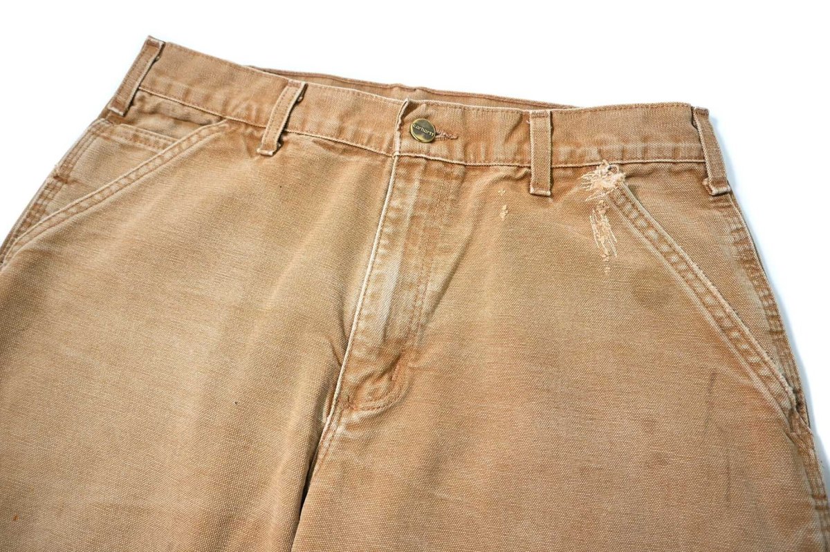 画像2: 17' Used Carhartt Duck Carpenter Pants Brown カーハート (2)