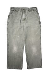 画像1: 17' Used Carhartt Duck Carpenter Pants Moss カーハート (1)
