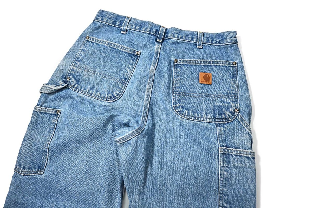 画像5: 19' Used Carhartt Denim Double Knee Carpenter Pants カーハート (5)