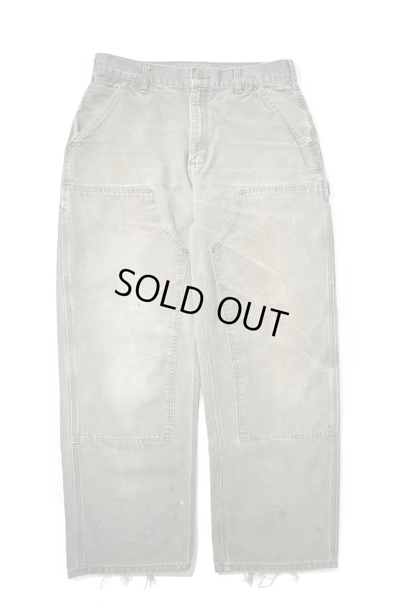 画像1: 05' Used Carhartt Duck Double Knee Carpenter Pants Moss カーハート (1)