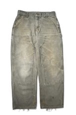 画像1: 05' Used Carhartt Duck Double Knee Carpenter Pants Moss カーハート (1)