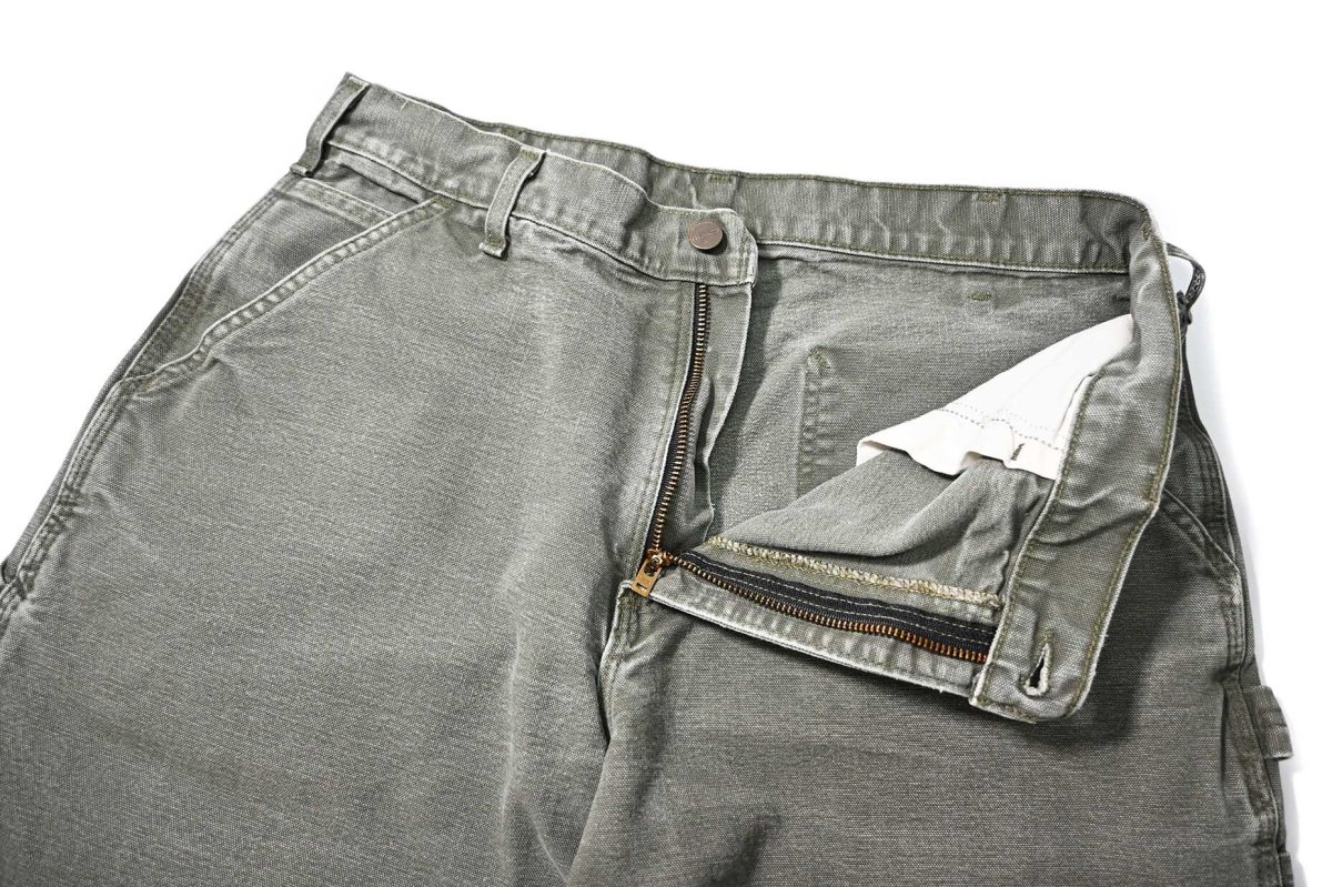 画像5: 17' Used Carhartt Duck Carpenter Pants Moss カーハート (5)