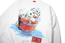 画像2: 90s Used Disney 101Dalmatians Print Sweat Shirt White (2)