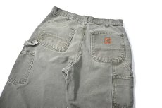 画像4: 17' Used Carhartt Duck Carpenter Pants Moss カーハート (4)