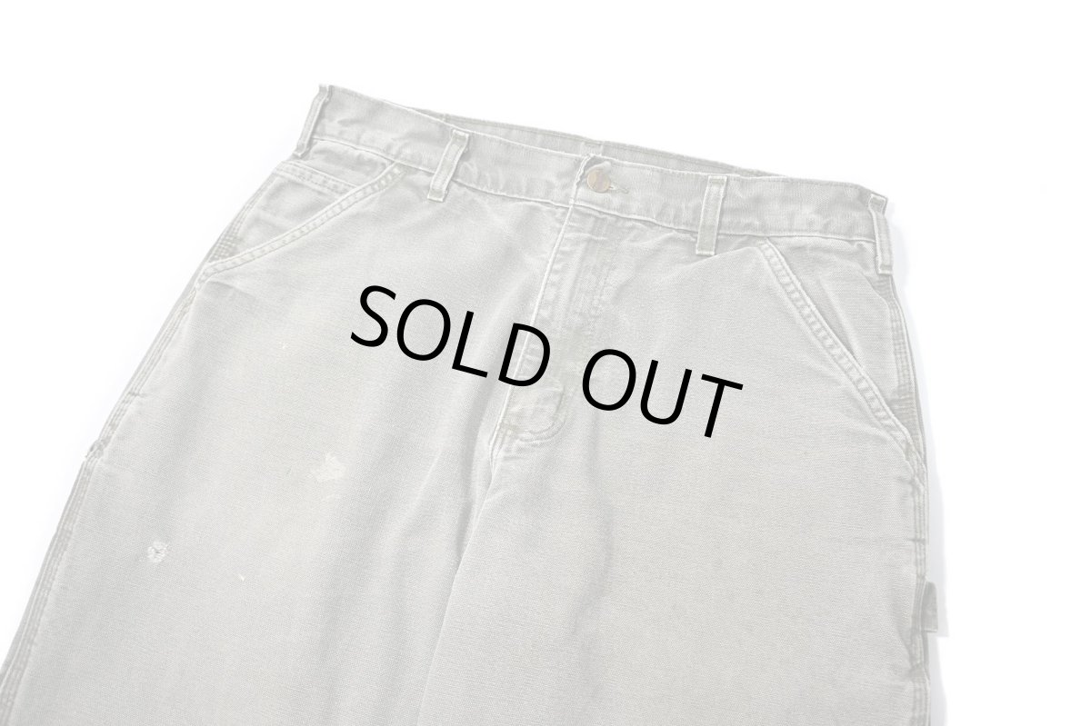 画像2: 17' Used Carhartt Duck Carpenter Pants Moss カーハート (2)