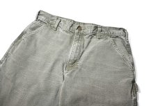 画像2: 17' Used Carhartt Duck Carpenter Pants Moss カーハート (2)