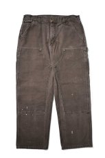 画像1: 13' Used Carhartt Duck Double Knee Carpenter Pants Dark Brown カーハート (1)