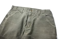 画像2: 07' Used Carhartt Duck Carpenter Pants Moss カーハート (2)