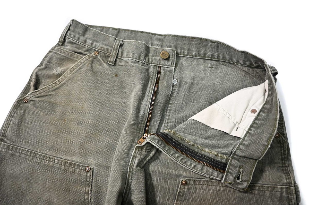 画像6: 05' Used Carhartt Duck Double Knee Carpenter Pants Moss カーハート (6)